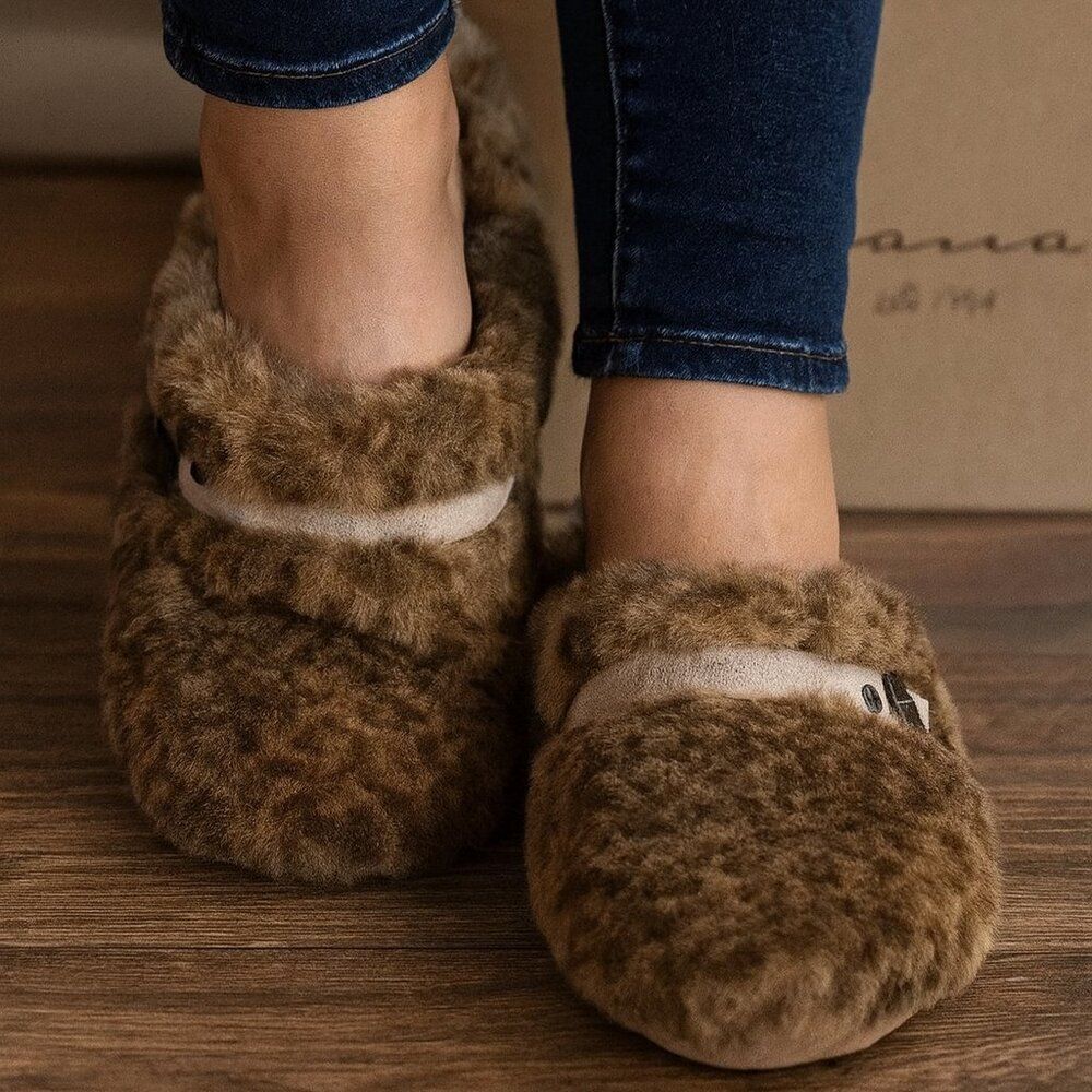 NWB Vintage Havana "Easy" Faux Fur Slipper in Brown Snake Women's 7 Cork Slides - Picture 12 of 12